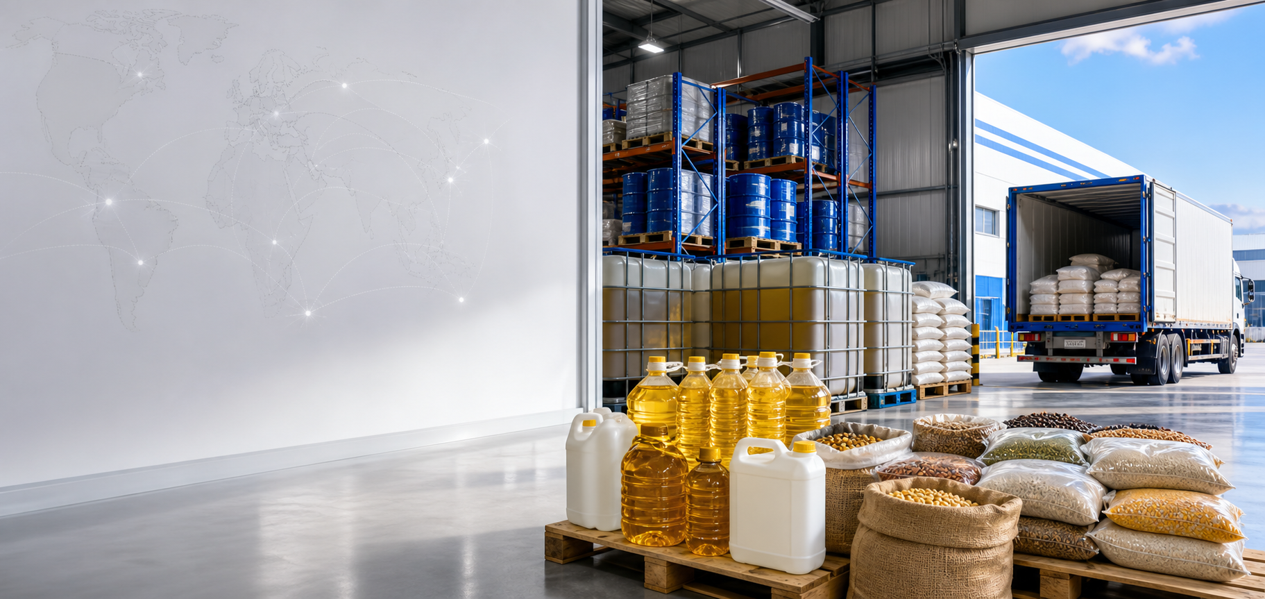 Agro commodity warehouse and logistics distribution network